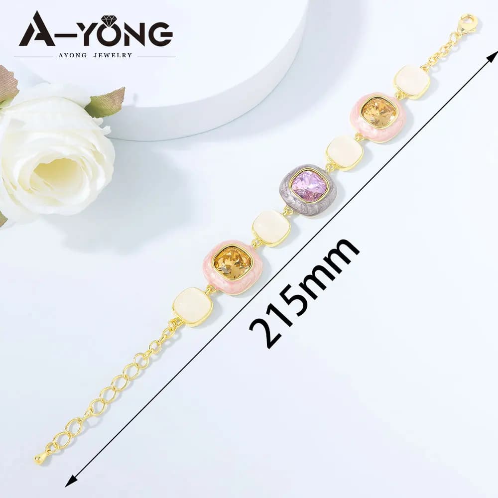 Bracelet de luxe Habesha en cristal, couleur or 14 carats, avec breloque de Dubaï, bracelets manchet
