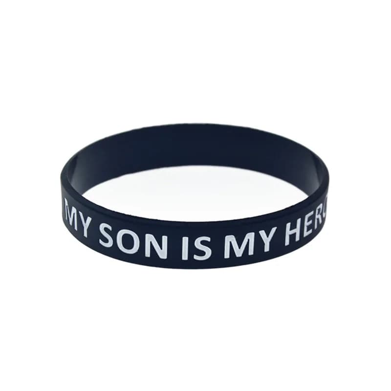 Bracelet en Silicone « Mon Fils Est Mon Héros », 50 Pièces, Message Positif, Bracelet Inspirant, Sen