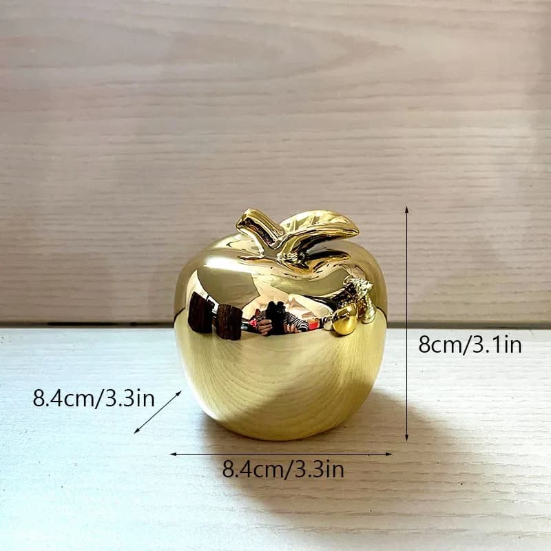 Figurines de pomme dorée en céramique, 1 pièce, pour intérieur européen, décoration de fruits, ornem