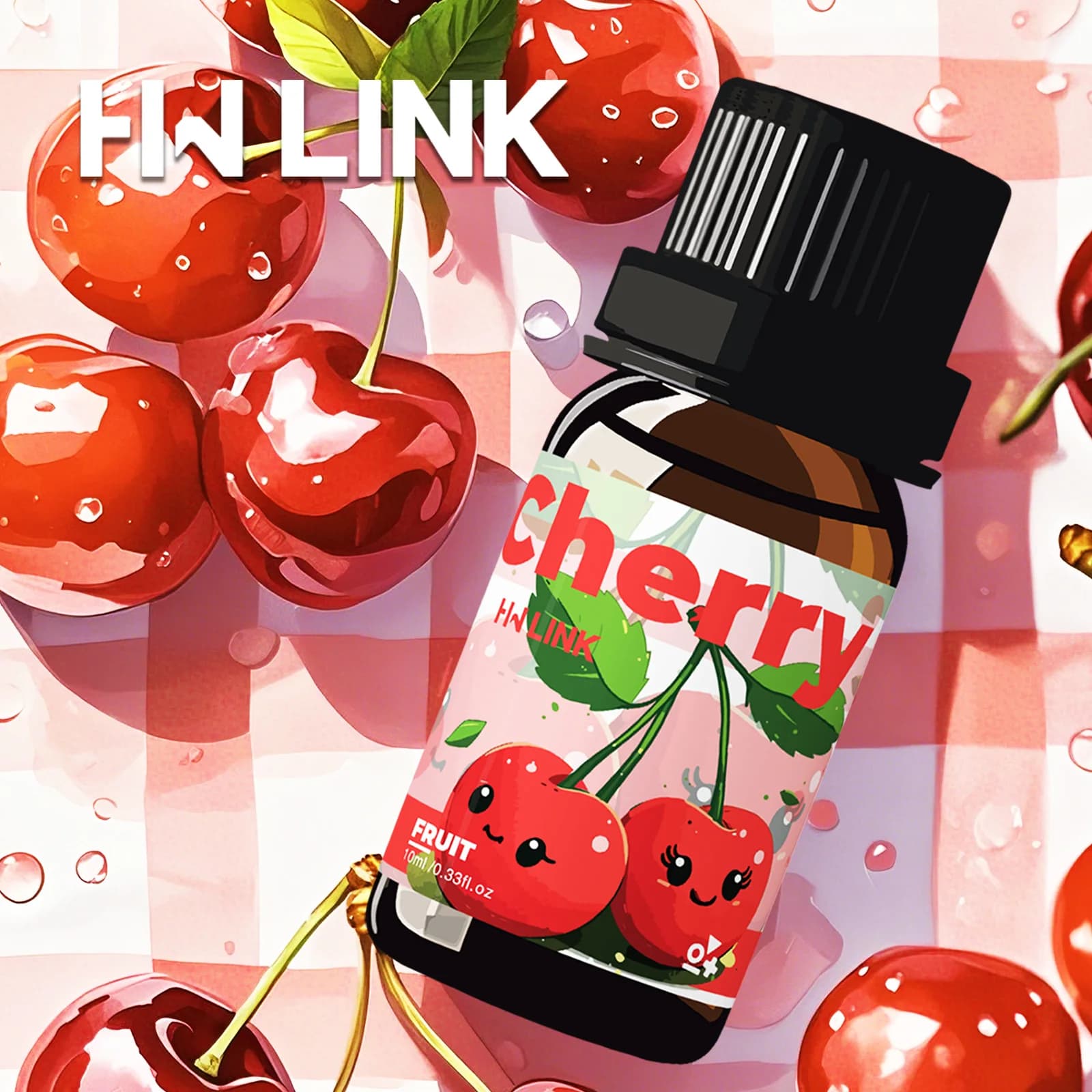 Huiles essentielles de cerise 10 ml, huiles parfumées à la cerise rouge pour diffuseurs d'aromathéra