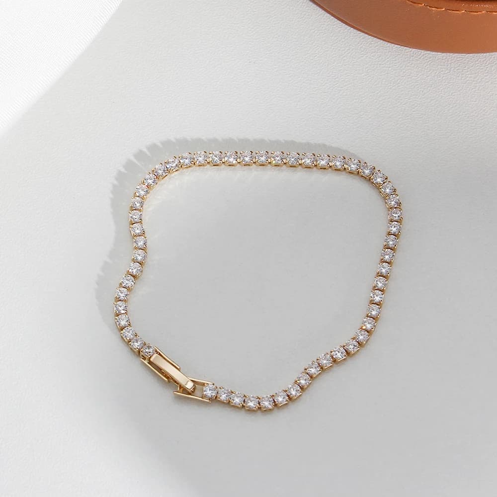 E.B.belle-Collier Ras du Cou en Plaqué Or 14K, Bijou Romantique et Scintillant, AAA, Nouvelle Collec