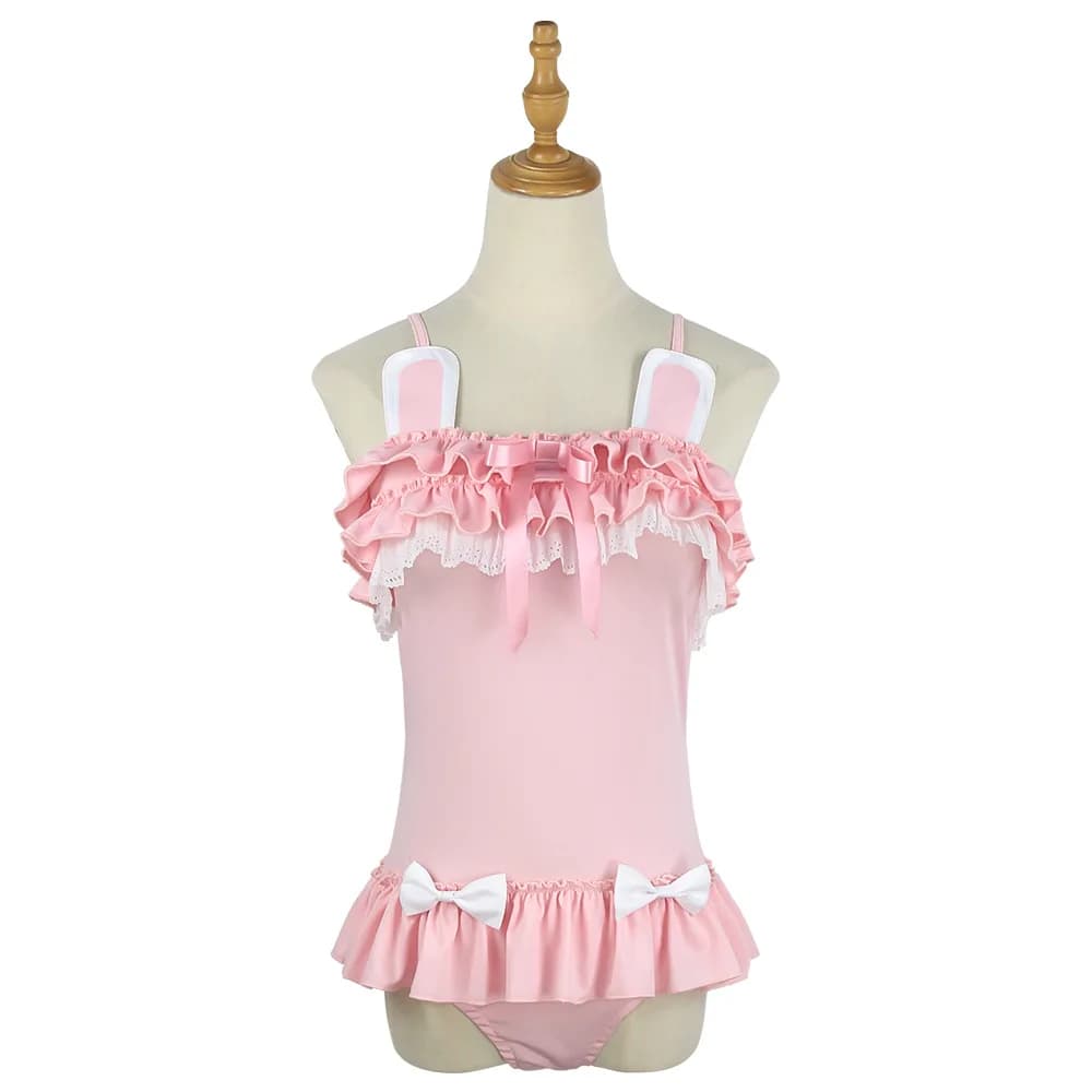Maillot de bain sexy Anime Cos pour femmes, costume de cosplay mignon, chat noir, lapin en poudre, v
