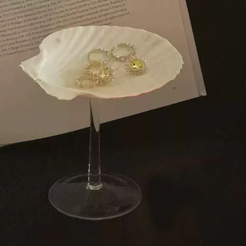 Verres à Champagne à pieds hauts sculptés à la main, conque naturelle créative de luxe légère, Style