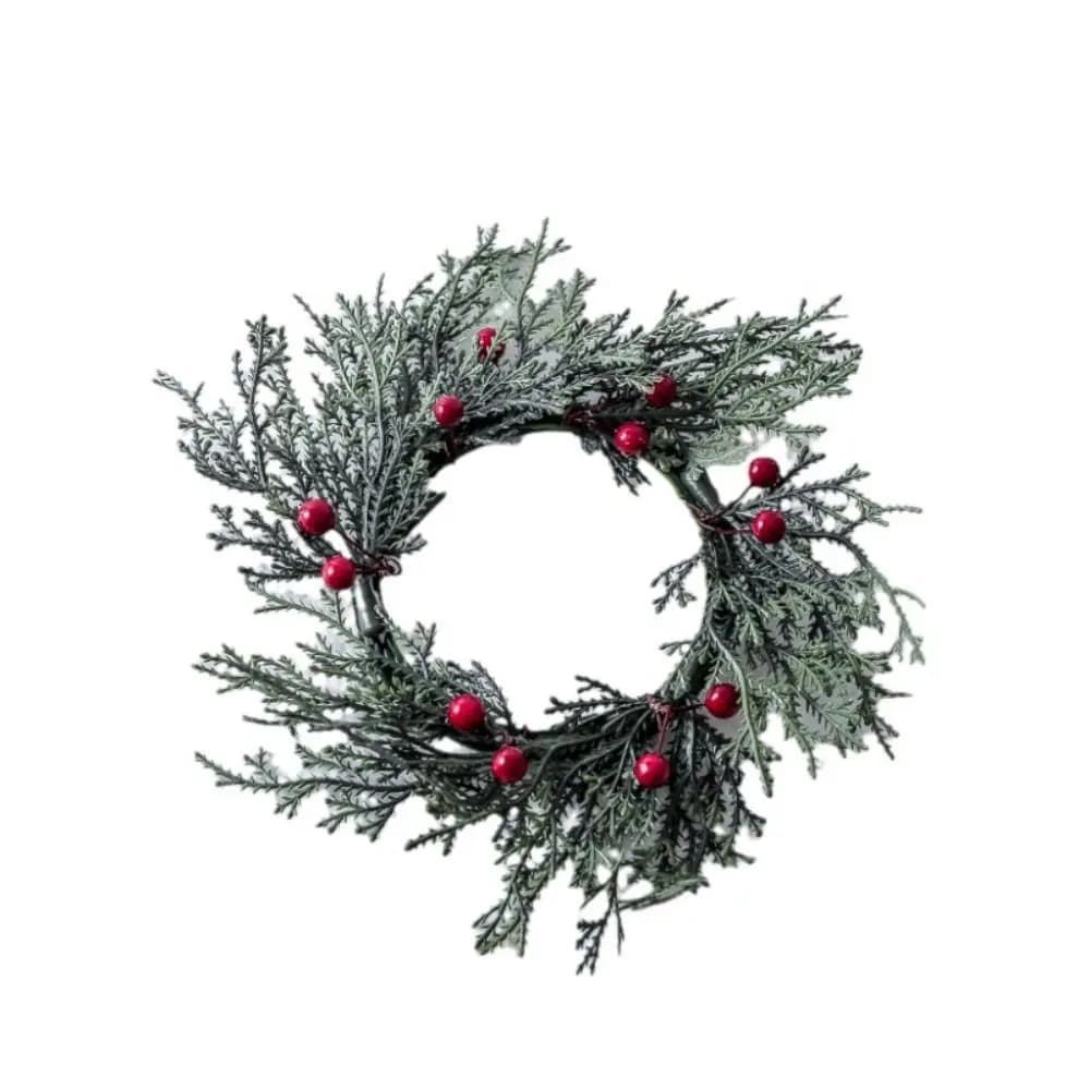 Couronne de chandelier de noël 20cm, Simulation de branche de pin faite à la main, couronnes de boug