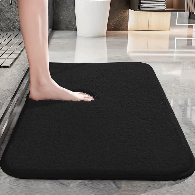 Tapis de sol antidérapant épais de couleur unie pour salle de bain, porte de salle de douche, tapis