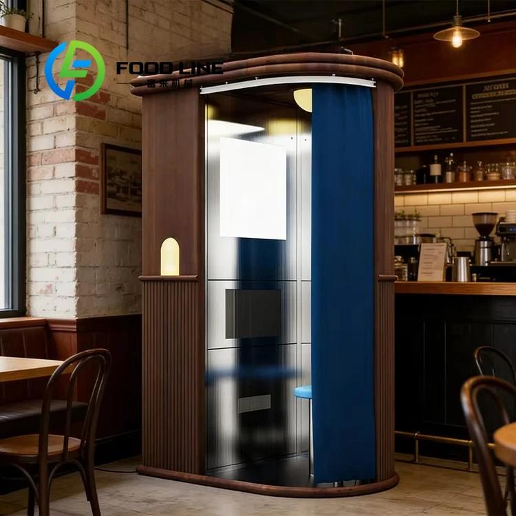 Service de location de photomaton rétro en bois avec IA pour cafés (inclut un appareil photo reflex