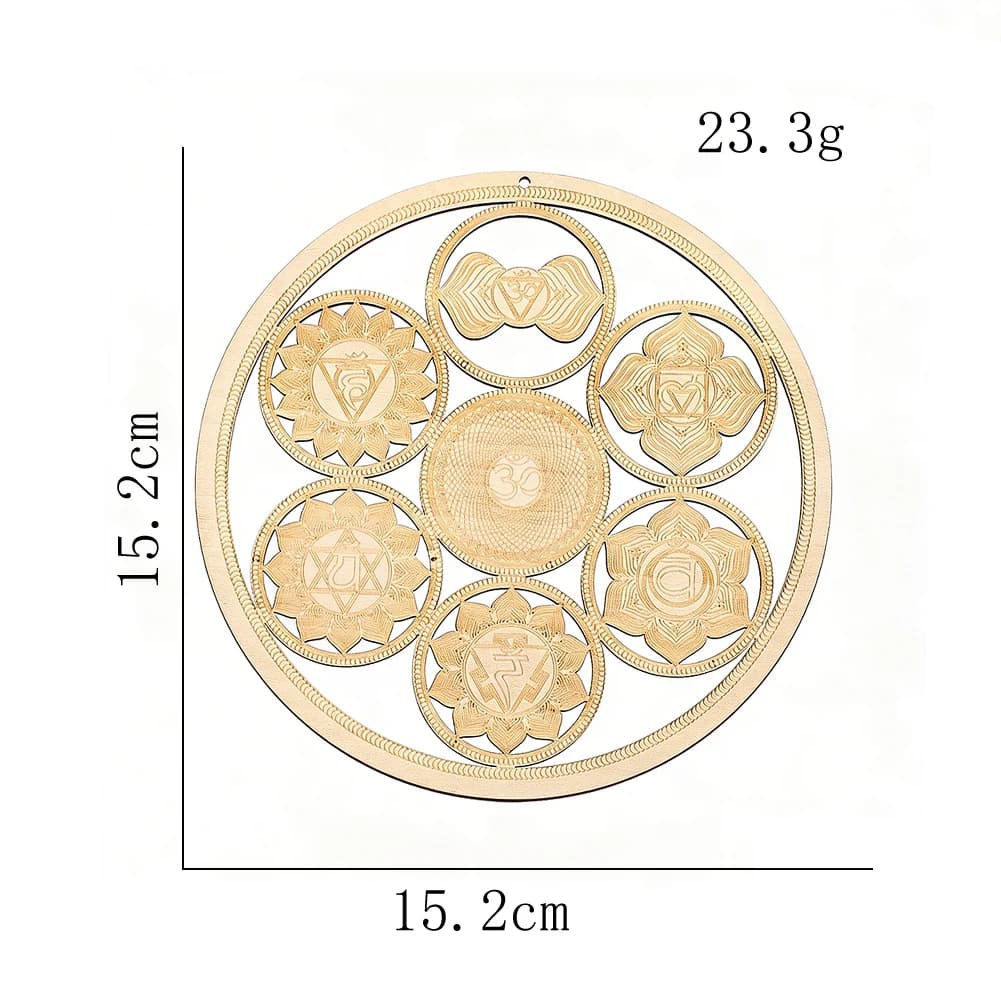 Dessous de verre de décoration murale en bois découpé au Laser de 15cm, inspiré de la méditation spi