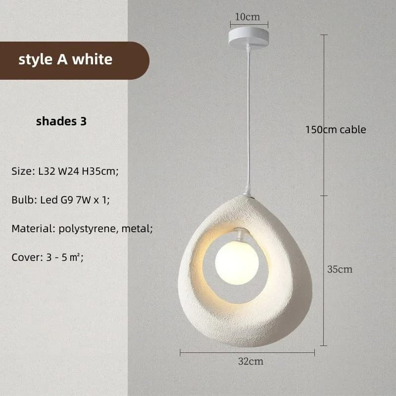 Lampes suspendues de style minimaliste nordique pour salle à manger, éclairage suspendu LED Wabi Sab