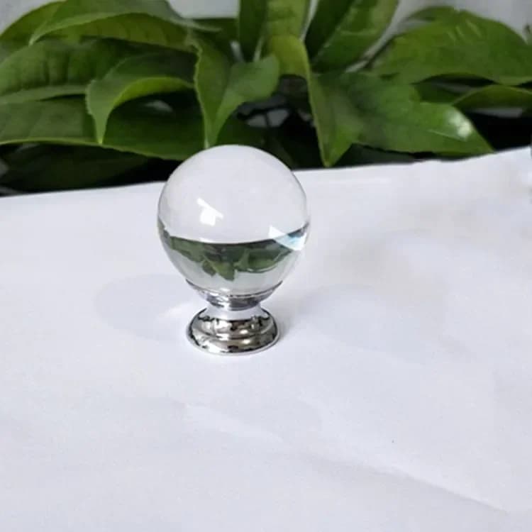 Poignées rondes en cristal clair pour armoires, quincaillerie de porte, boutons de traction de meubl