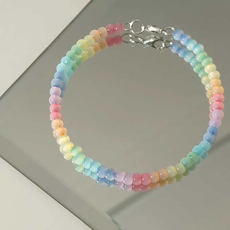 Bracelet de Style bohème, perles colorées, pour femmes et filles, Simple, doux, polyvalent, bijoux,