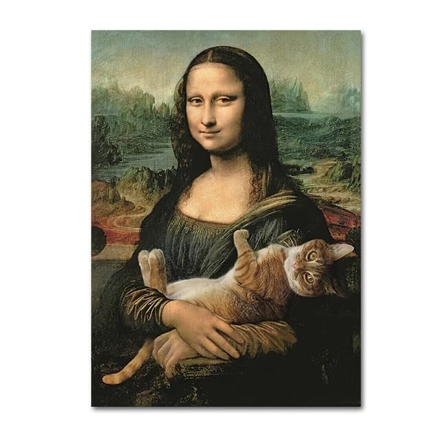 Mona Lisa – images murales amusantes, affiches imprimées sur toile, Portrait célèbre Mona Lisa avec