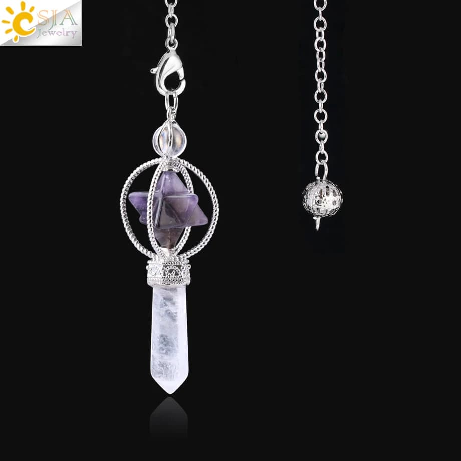 Pendentifs en cristal ésotériciste CSJA pour la radiesthésie, pendule de Divination, Merkaba, pierre