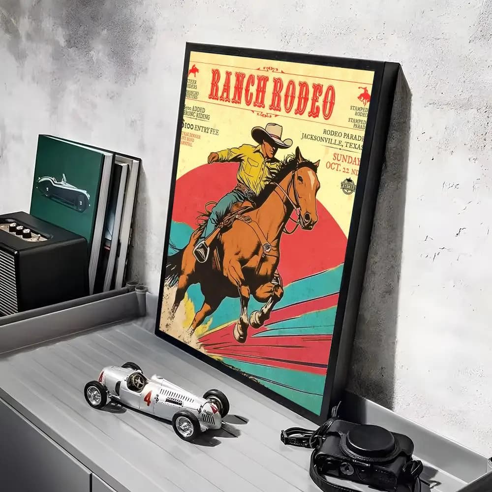 Affiche murale HD de style Cowboy américain, décoration murale imperméable, décoration de maison dur