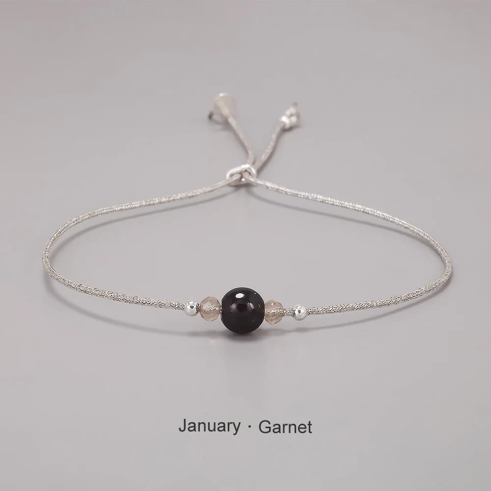 Bracelet en pierre de naissance fait à la main pour filles et femmes, corde tressée en pierre nature