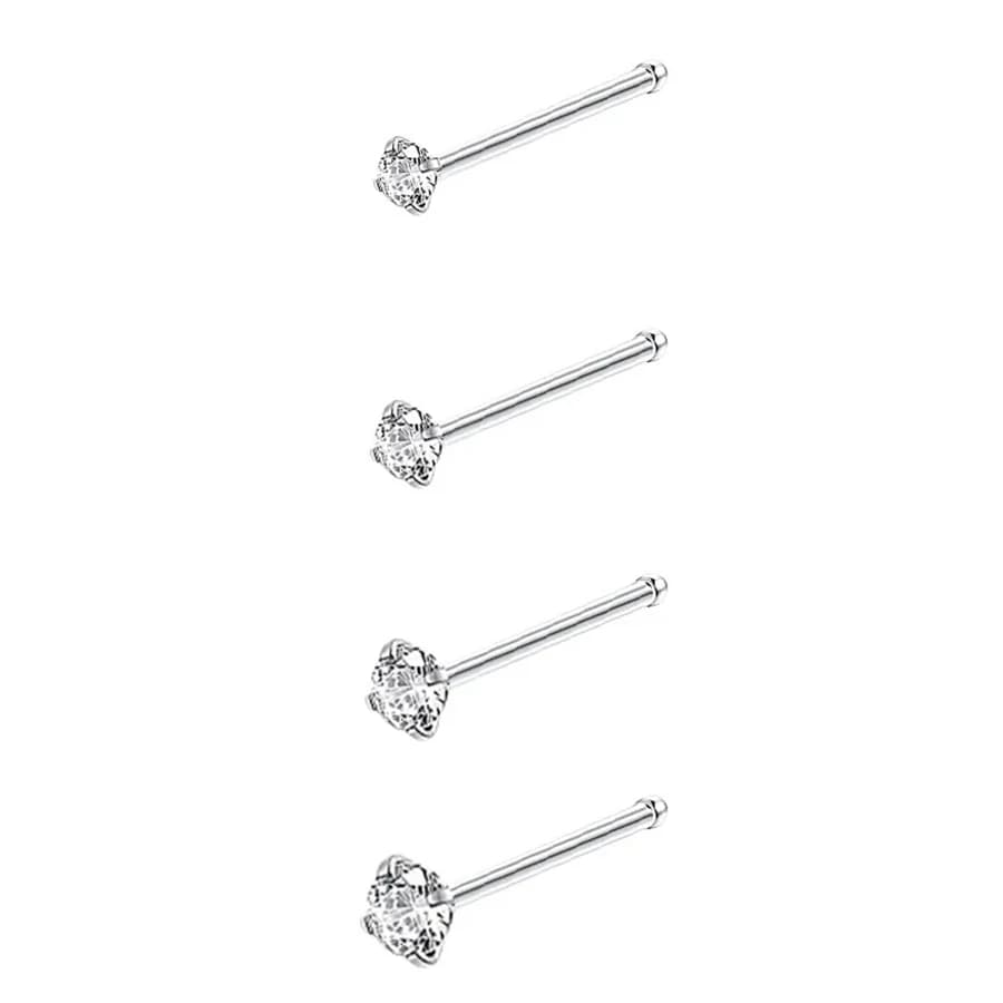 Bijoux de piercing antarctique en forme de L, 4 pièces, 4 tailles, cubique, contre-indiqué, clous, 2