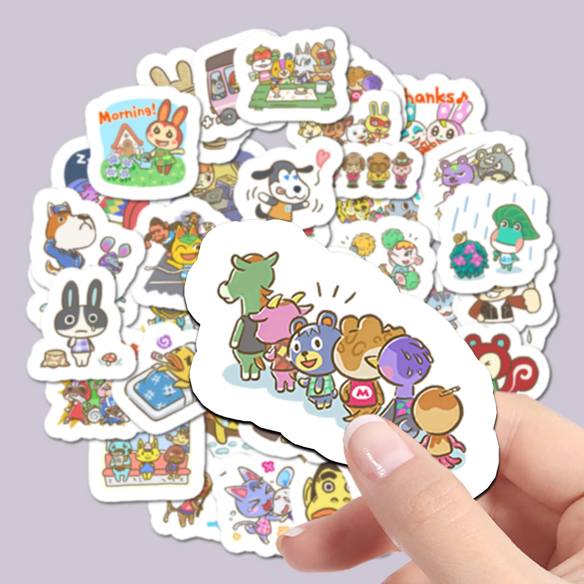 Autocollants de croisement d'animaux de dessin animé mignon, 40 pièces, autocollants pour ordinateur