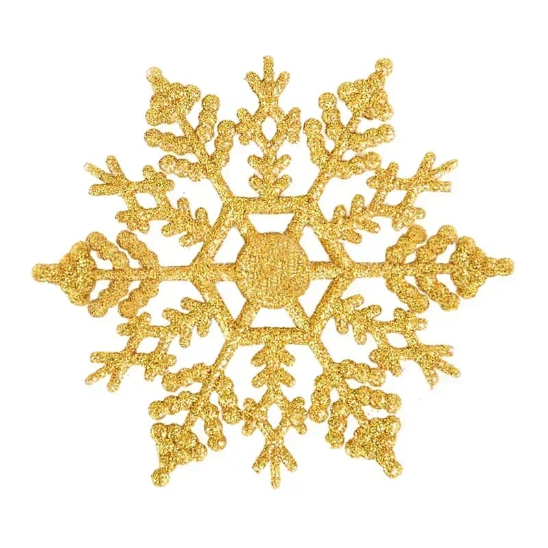 Lot de 24/12/6 flocons de neige pour décoration d'arbre de noël, flocons de neige bleus avec poudre 