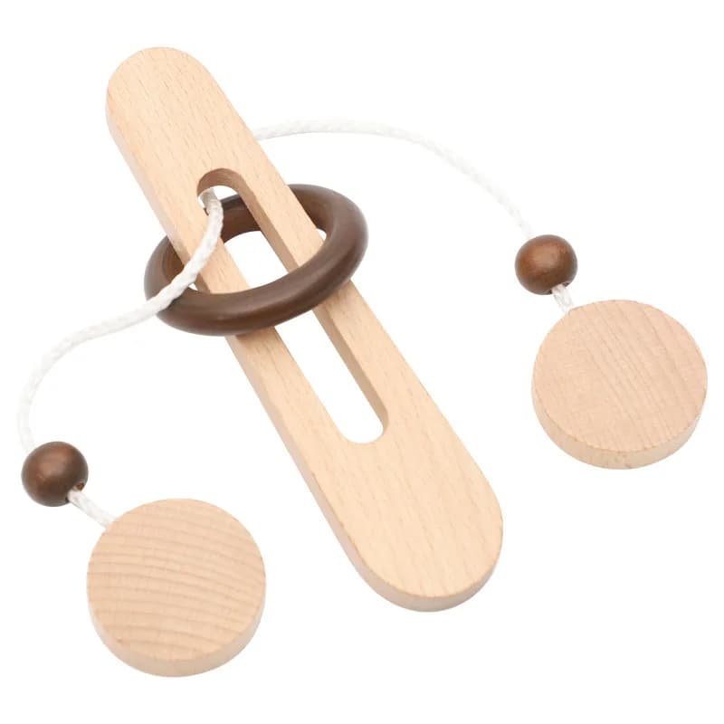 Jeu de déverrouillage d'anneau en bois, jouet de Puzzle classique d'évasion d'anneau magique, jouet 