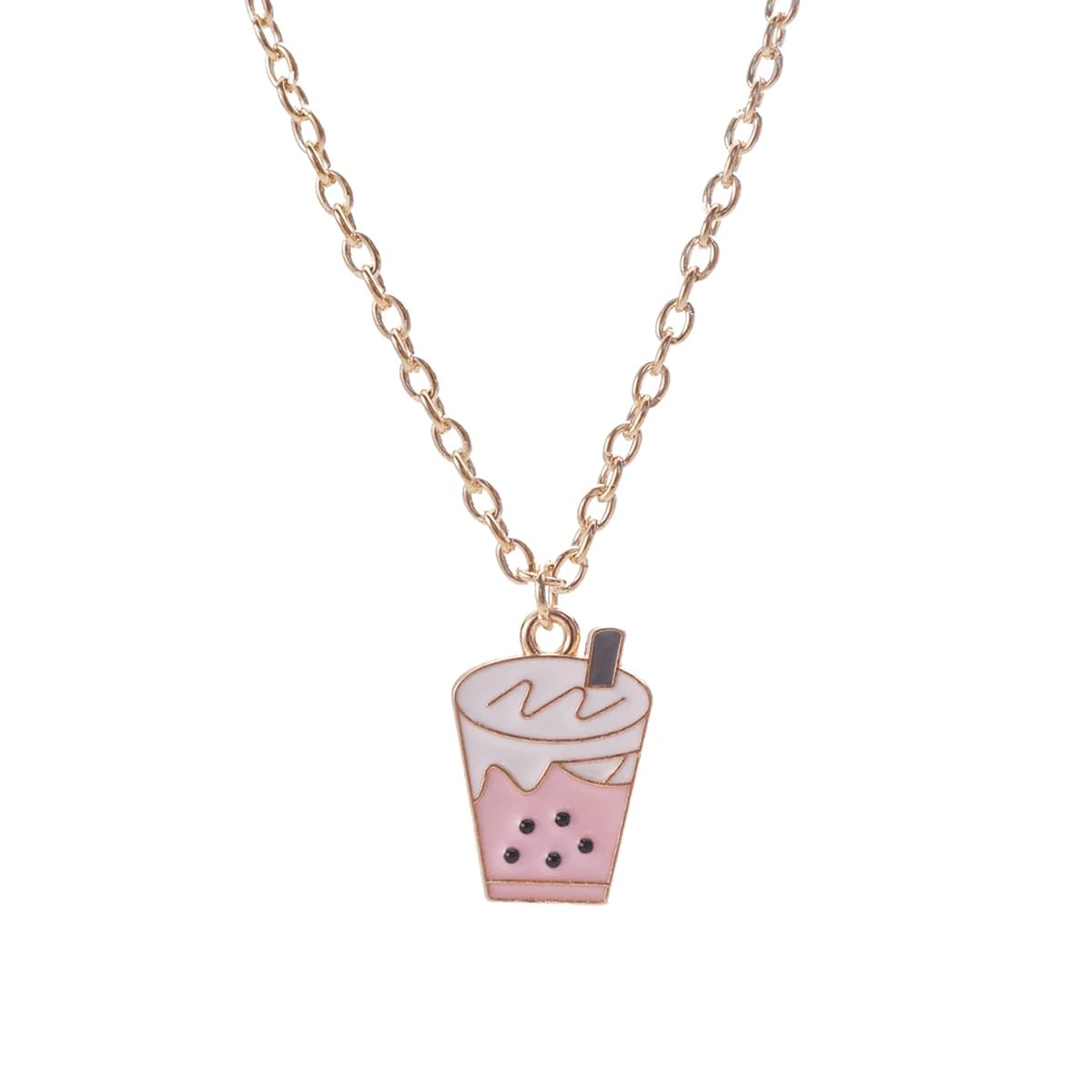 Collier pendentif tasse de thé au lait pour femme, coupe réglable, bijoux fantaisie, cadeau d'access