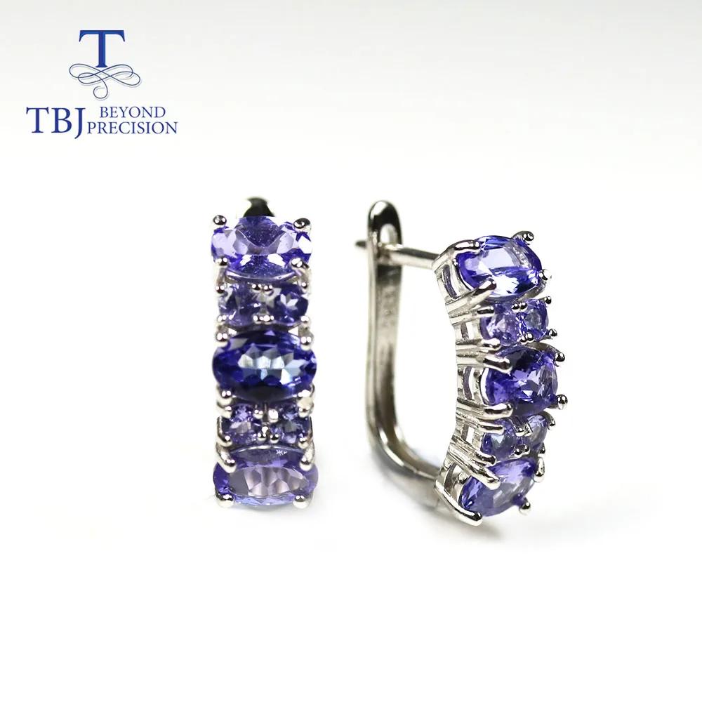 2026, boucles d'oreilles classiques avec fermoir en tanzanite naturelle de 4 carats