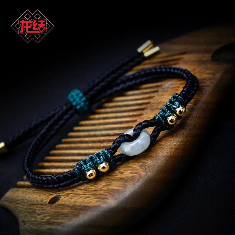 Nouveau Bracelet en Jade Birman avec Pendentif Ping An