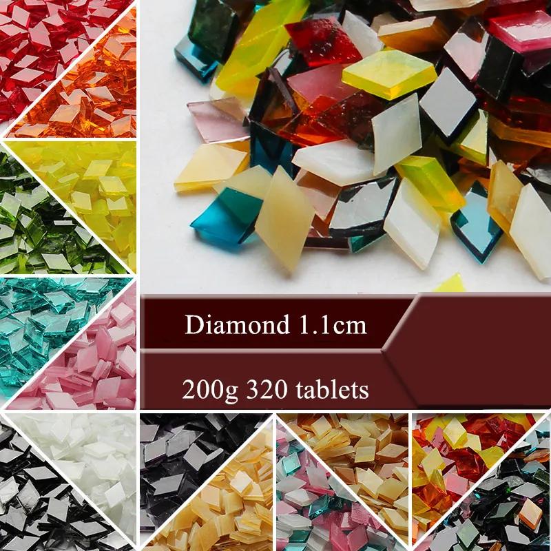Pièces de carreaux de mosaïque en verre teinté en forme de diamant Mica