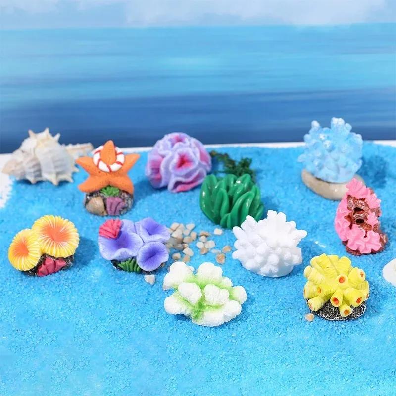 Micro paysage mignon en résine de corail artificielle colorée