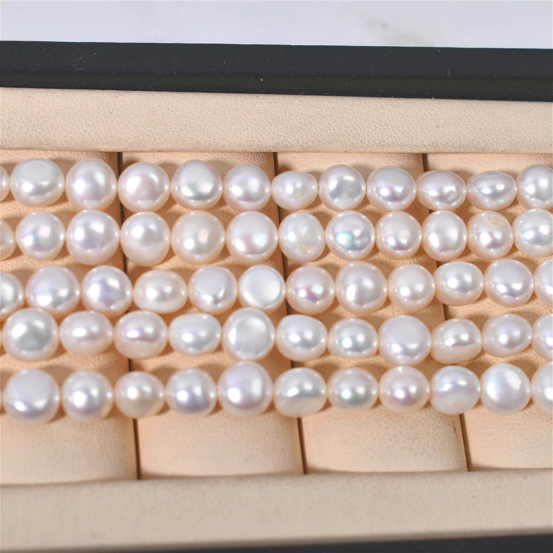 Perles d'eau douce naturelles blanches de 7-8 mm 4A