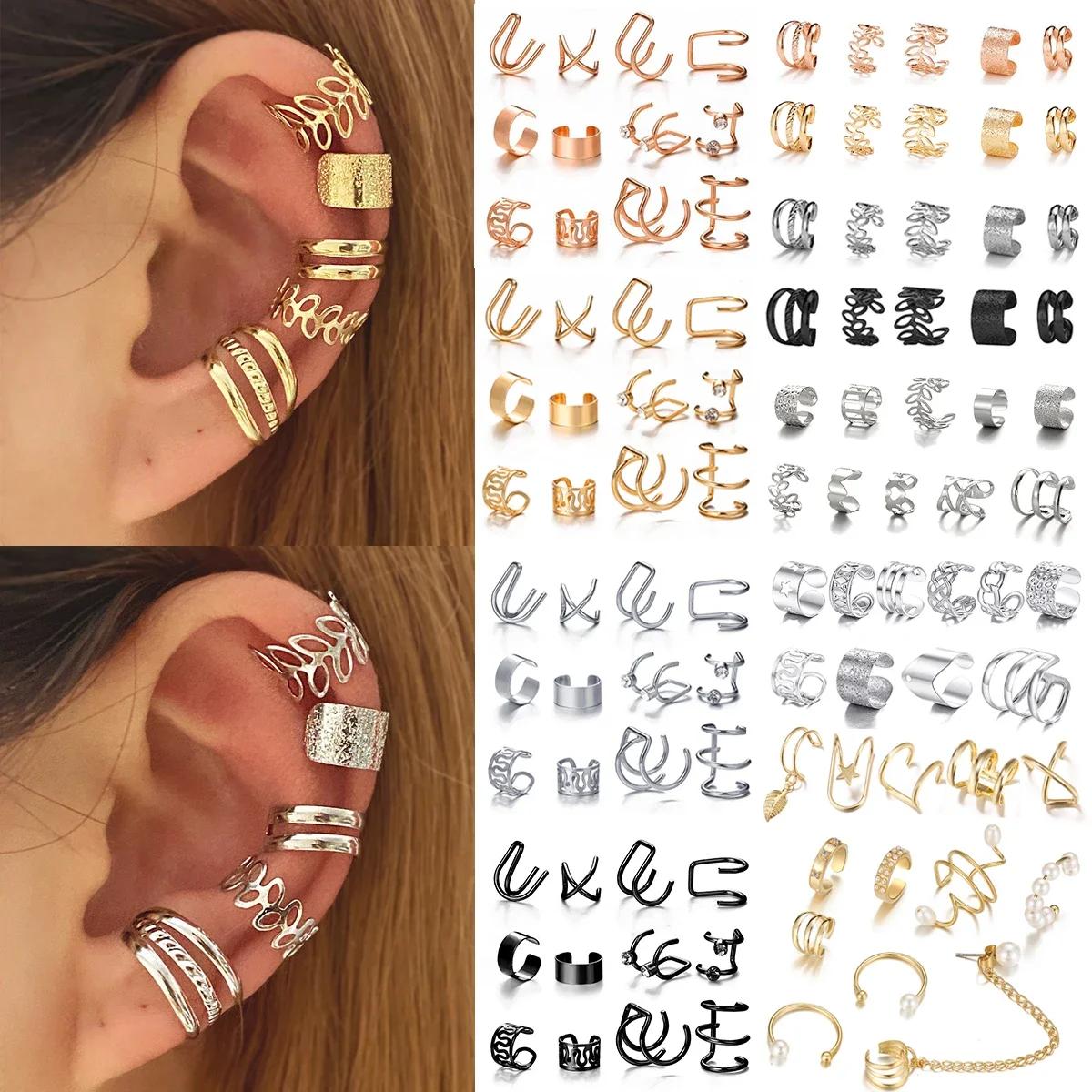 Boucles d'oreilles à Clip en forme de feuilles pour femmes
