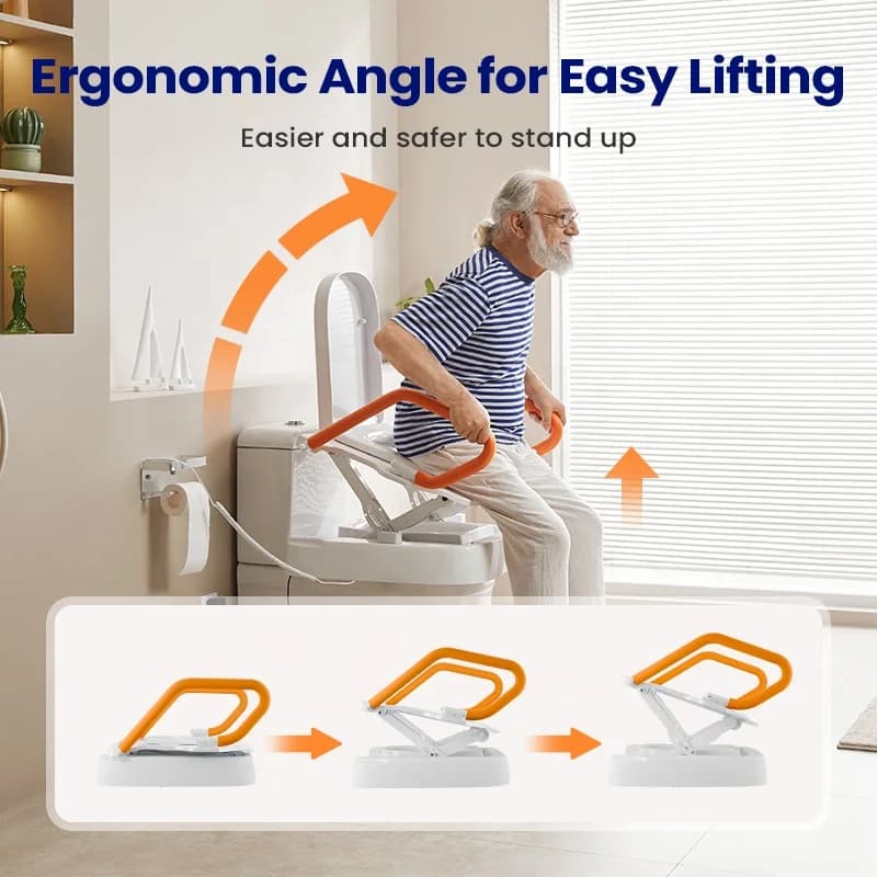 Siège de toilette électrique pliable à hauteur réglable