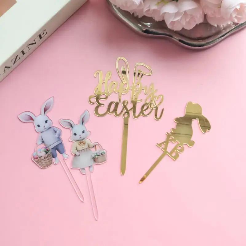 Décorations de gâteau de Pâques en forme de lapin coloré