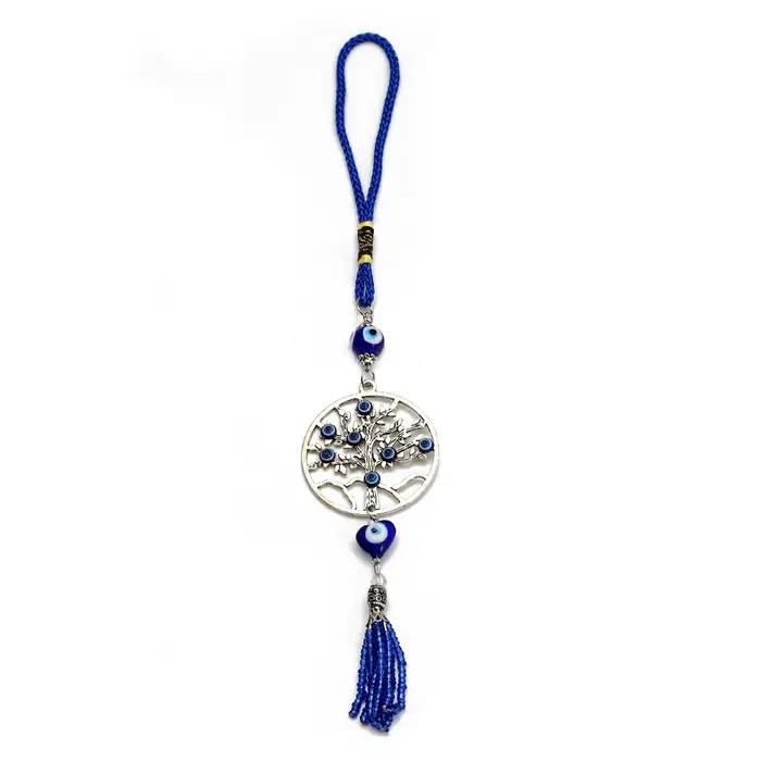 Oeil chanceux alliage arbre de vie pendentif tenture murale gland coeur turc mauvais œil perle porte