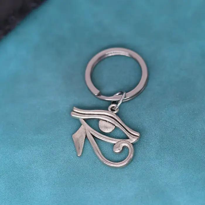 Porte-clés pendentif amulette œil d'horus Ra égyptien pour hommes et femmes, porte-clés en Bronze An