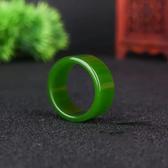 Bagues en Jade pour femmes, accessoires réels de mode, amulette chinoise, vert, breloque naturelle,