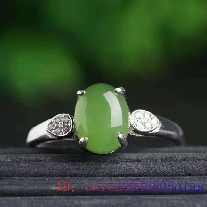 Bague en Jade Hetian pour femmes, Talismans porte-bonheur de luxe, néphrite naturelle, bijoux verts