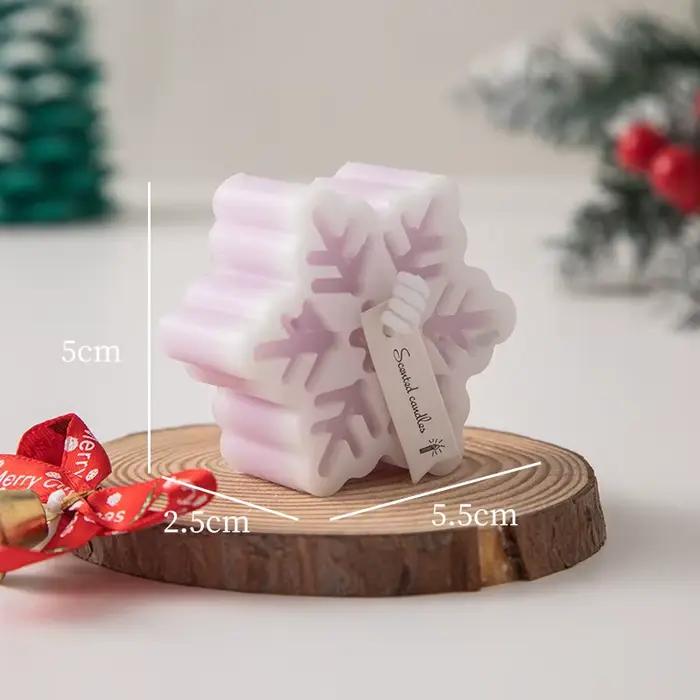 Bougies d'aromathérapie flocon de neige de noël faites à la main