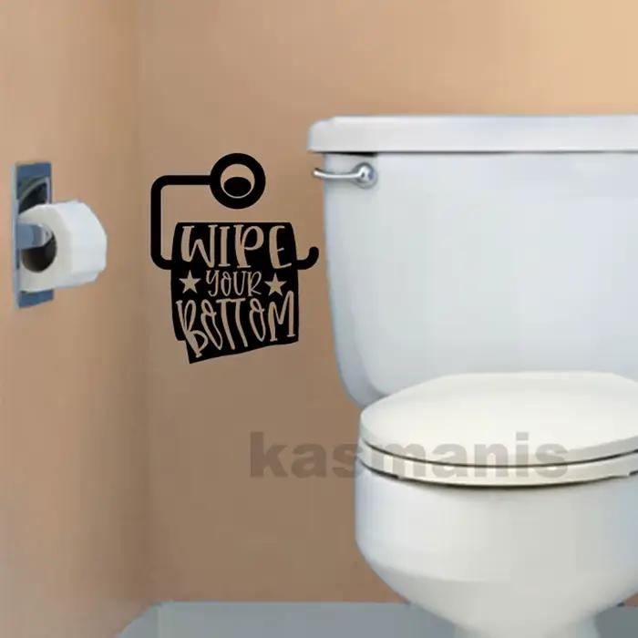 Autocollant mural en vinyle, citation de salle de bains, étiquette de toilette drôle, décor de salle de bains, se laver les mains, décoration murale de salle de bains