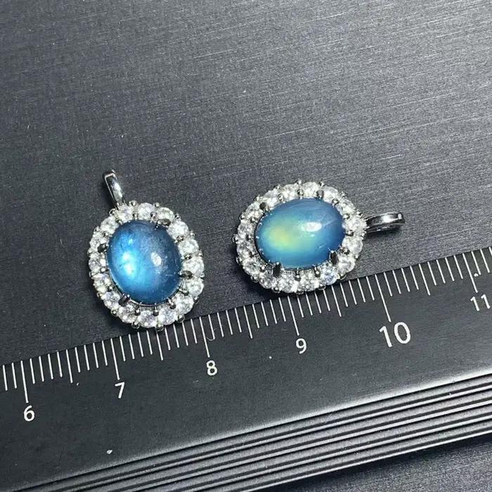Collier pendentif en aquamarine naturelle