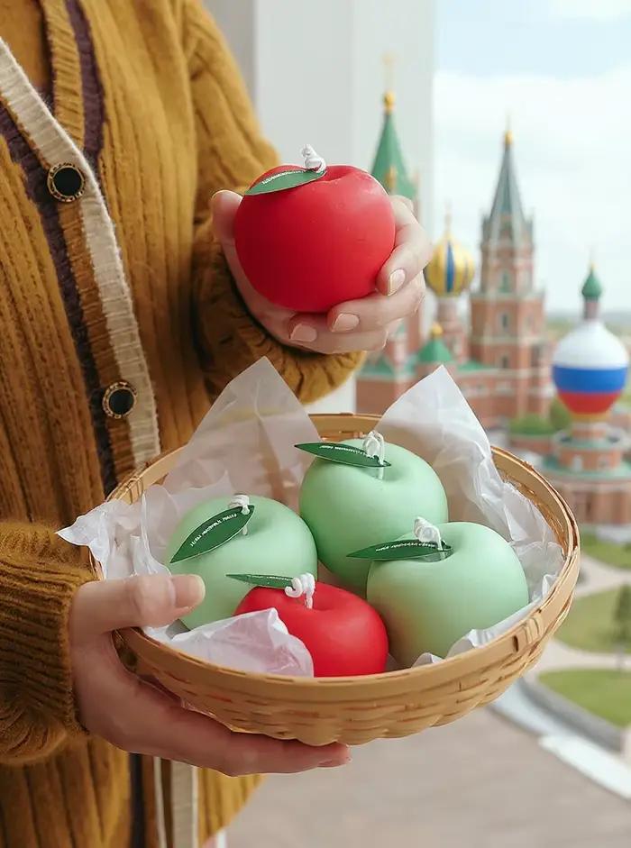 Bougies parfumées en forme de fruit mignon-parfum miel pêche