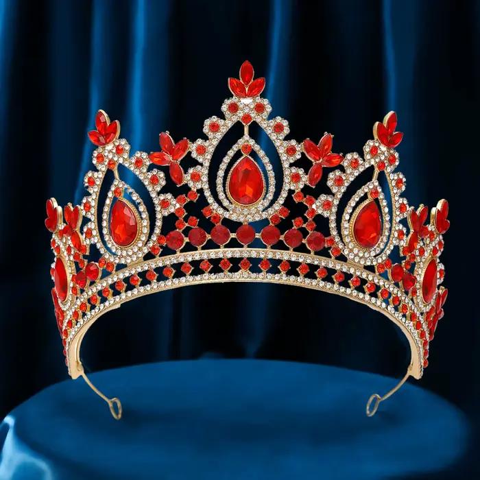 Couronne de mariage de luxe reine royale pour femmes, couleurs argentées, diadèmes de Banquet en cristal, Costume de fête, accessoires bijoux pour cheveux