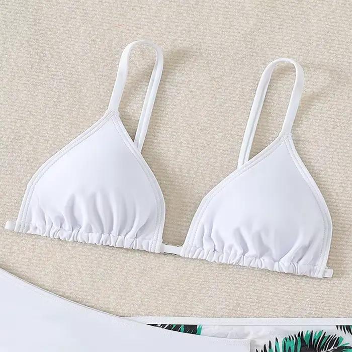 Maillot de bain trois pièces pour enfants, imprimé, pour filles, protection UV, confort et plaisir