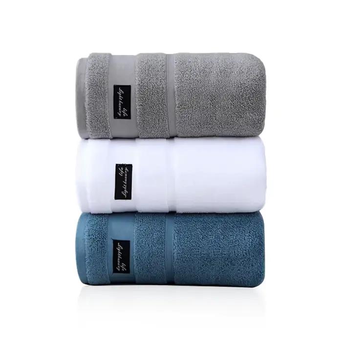 Serviette de bain de style hôtel 160 cm, en coton pur de haute densité, couleur unie, épaissie et surdimensionnée, très absorbante