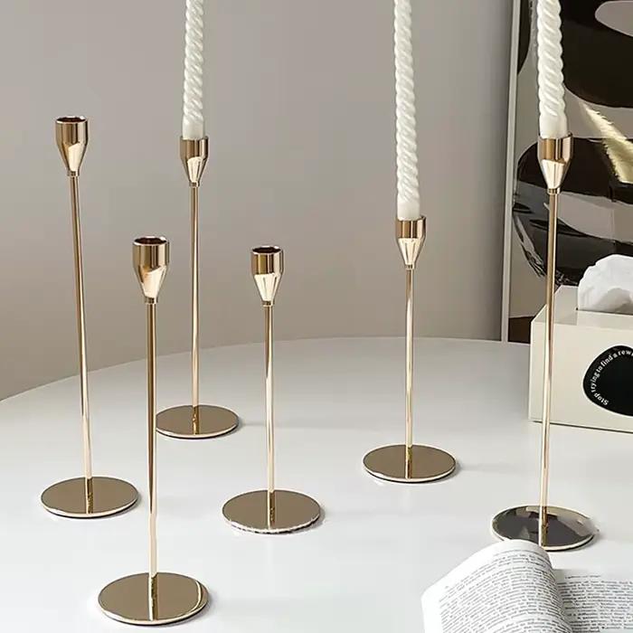 Tasse à bougie créative à pieds hauts, supports artisanaux simples pour Bar de mariage, fête, salon, décoration de maison, chandelier