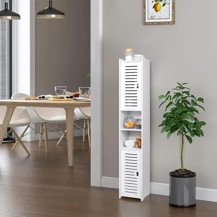 Meuble de salle de bain minimaliste étroit, organisateur de rangement pour espaces restreints, armoire de toilette compacte 97x2018cm, optimise l'utilisation de l'espace, idéal pour