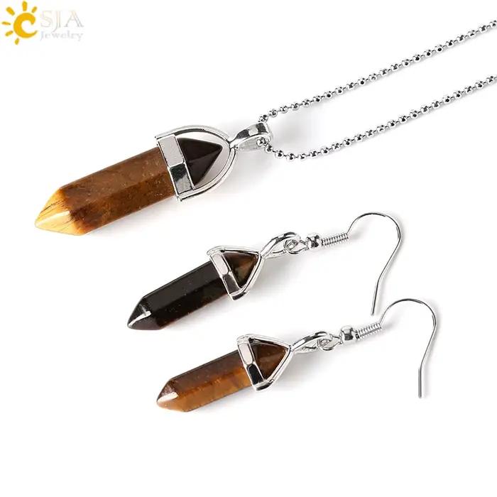 CSJA – ensemble de bijoux en pierre naturelle pour femmes