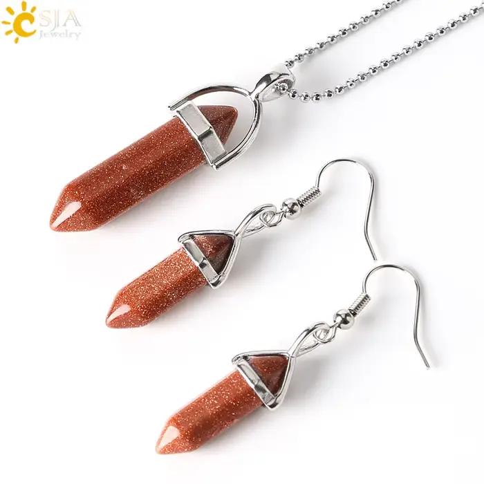 CSJA – ensemble de bijoux en pierre naturelle pour femmes