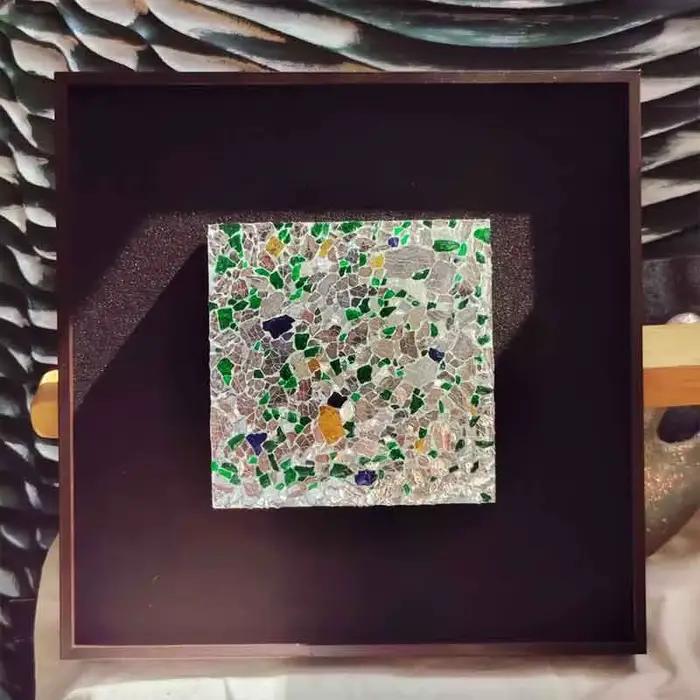 Bricolage vitrail créatif mosaïque 100g coloré glace fissure Fragments cristal mosaïque Art coloré verre Transparent particules 917