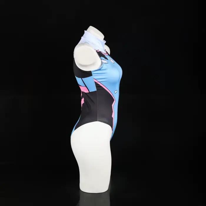 Maillot de bain cosplay D.Va imprimé, combinaison sexy une pièce pour femme, costume d'Halloween