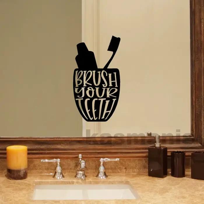 Autocollant mural en vinyle, citation de salle de bains, étiquette de toilette drôle, décor de salle de bains, se laver les mains, décoration murale de salle de bains