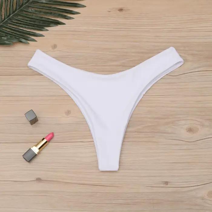 2025 bas de Bikini Sexy maillot de bain brésilien femmes slips string taille basse maillot de bain bas solide effronté bas de Bikini maillot de bain